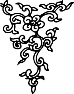 中式传统花卉角隅纹饰