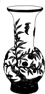 中式花鸟纹陶瓷花瓶