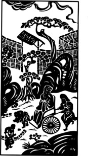 古代市井生活场景插画