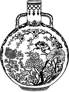 古典花纹圆瓶图案设计