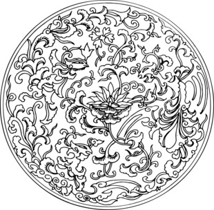 圆形传统花纹图案设计