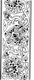 黑白花卉藤蔓装饰图案