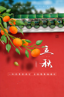 立秋时节枝头橙果映红墙