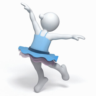 跳舞的3D卡通芭蕾小人