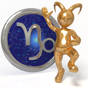 金色摩羯座形象与星座符号