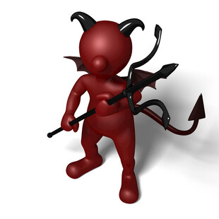 红色小恶魔手持三叉戟