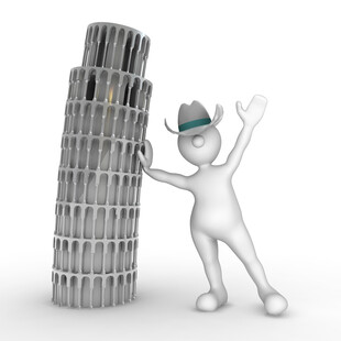 3D小人与倾斜的比萨斜塔
