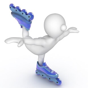 3D小人优雅滑旱冰