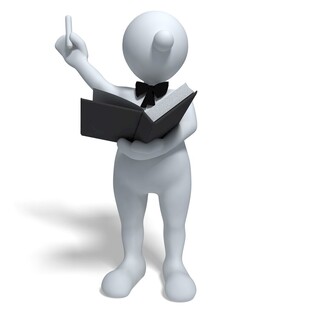 3D小人读书并举手示意