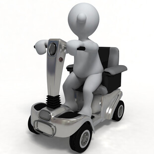 3D小人骑电动代步车