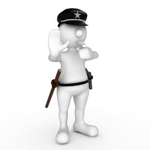 卡通警察形象示意停止