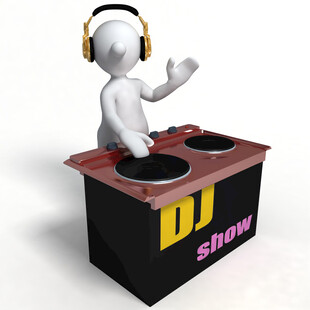 3D小人在进行DJ表演