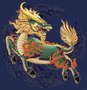 传统神兽麒麟精美图案