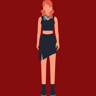 时尚运动风女性插画形象