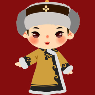 蒙古族可爱卡通小女孩