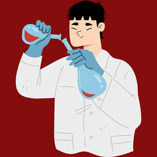 科学家专注做化学实验