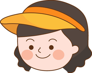 戴遮阳帽的微笑女孩