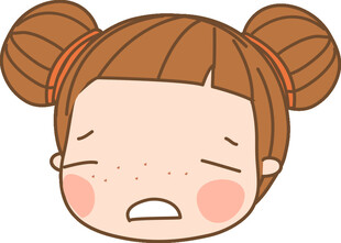 皱眉小女孩的可爱表情