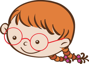 戴眼镜扎辫的可爱女孩