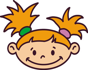 扎双马尾的可爱小女孩