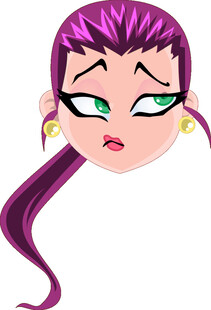 紫色长发俏皮卡通女孩