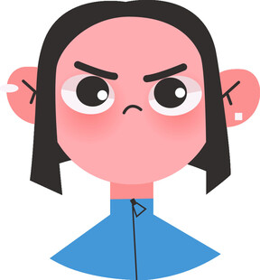 生气的卡通女孩形象