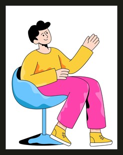 坐着聊天的休闲男子