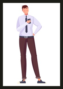 商务男士手持咖啡姿态图