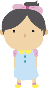 可爱扎辫小女孩形象