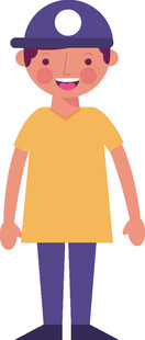 戴帽黄衣小男孩形象