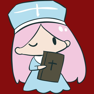 可爱护士风卡通女孩持书
