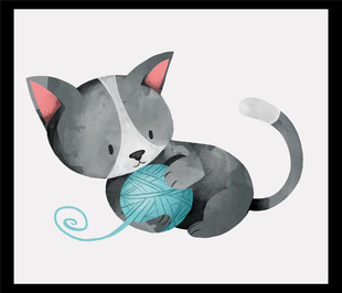 可爱小猫玩毛线球