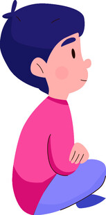 坐着的可爱小男孩
