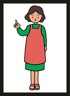 穿围裙的女士手持物品