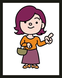 微笑女士提包指向前方