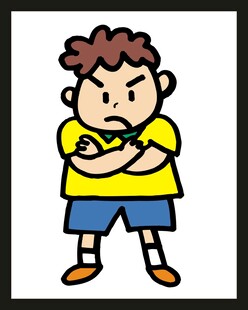 生气的小男孩