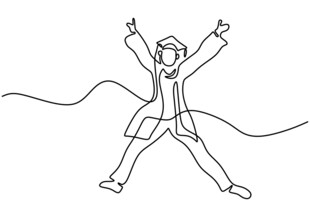跳跃欢呼的人物简笔画