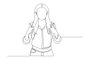 女性比赞手势示意画面