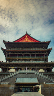 西安钟楼古建筑景观