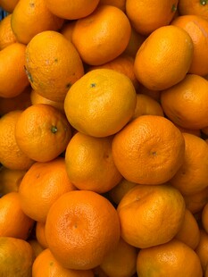 一堆饱满的新鲜橘子