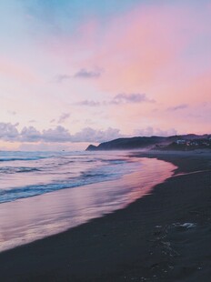 浪漫海滩日落美景