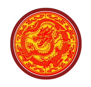 圆形龙纹图案