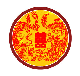 圆形龙凤图案