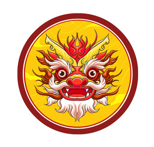 圆形龙纹图案