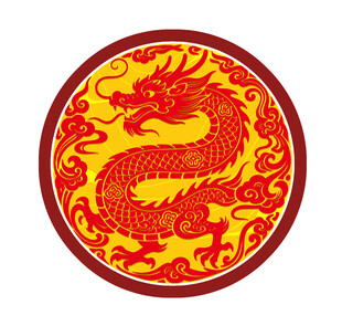 圆形龙纹图案