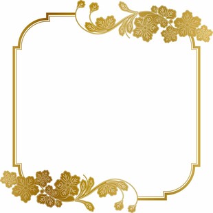 金色花卉边框装饰图案