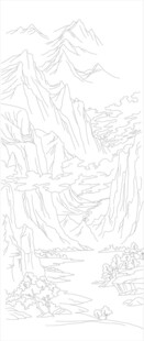 山水线描图