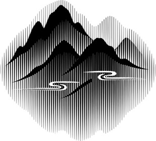 线条山水纹