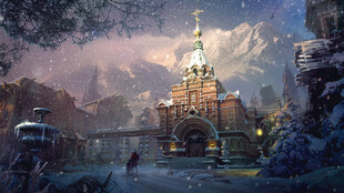 冬日梦幻城堡雪景