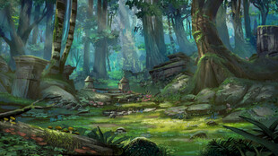 梦幻森林中的神秘场景